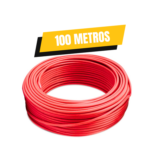 ROLO CABO SOLAR PROTEÇÃO UV 100M 4MM VERMELHO