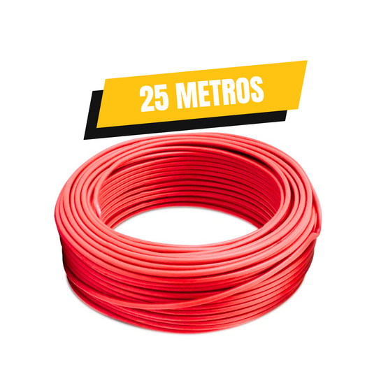 ROLO CABO SOLAR PROTEÇÃO UV 25 METROS 4MM VERMELHO