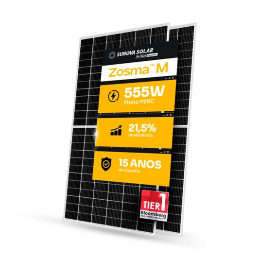 PAINEL SOLAR SUNOVA 555W SS-555-72MDH MONOCRISTALINO HALF CELL