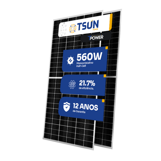 PAINEL SOLAR TSUN 560W TS560S8B MONOCRISTALINO HALF CELL